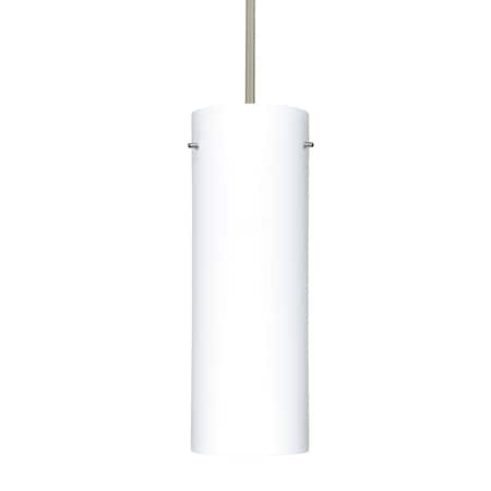 Besa Lighting Stilo 18 Stem Pendant, Opal Matte, Satin Nickel Finish, 1x150W Incandescent 1TT-412807-SN